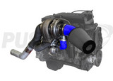 13-18 Cummins 6.7 Pusher High Mount Compound Turbo Kit Gloss Blue